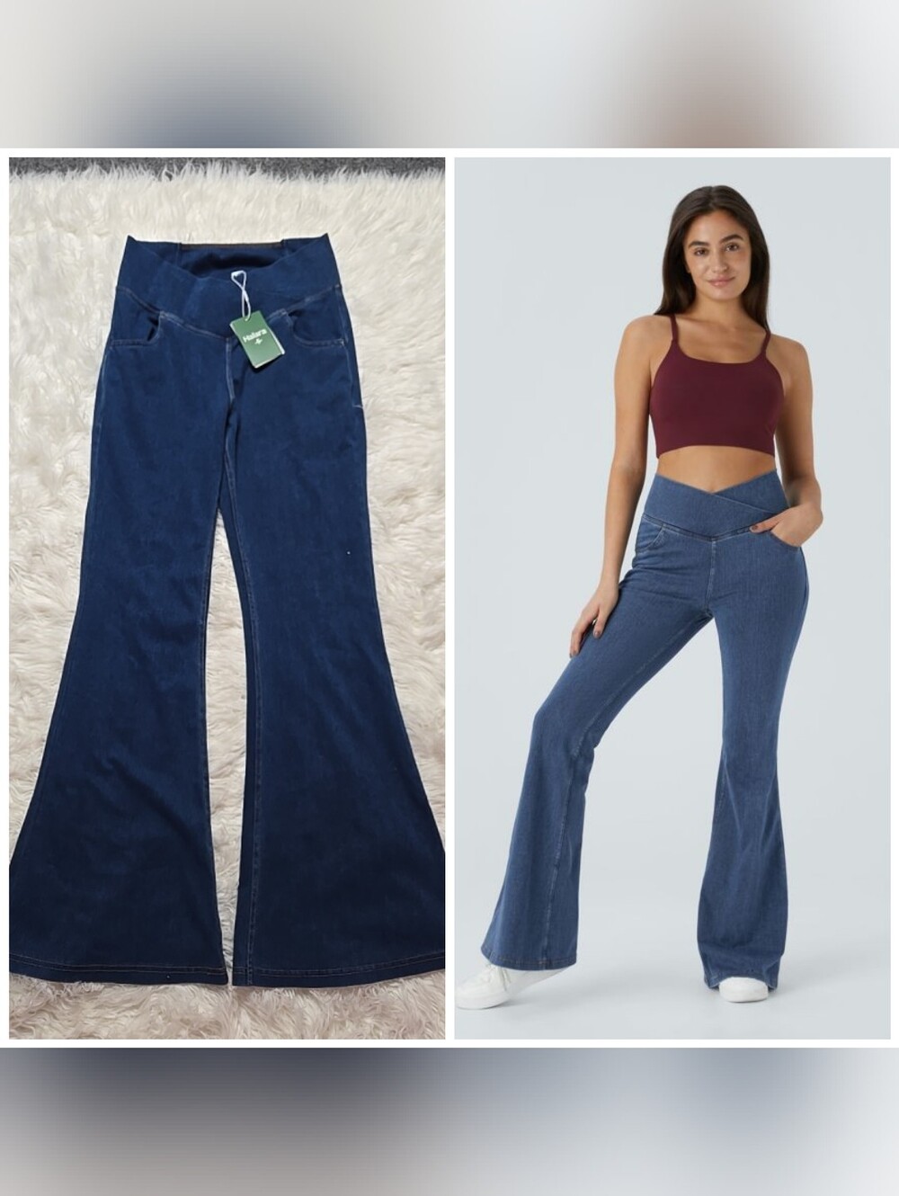 Halara Flex High Cross Waisted Flare Pull-On Stretch Jeans Size Medium 28x30